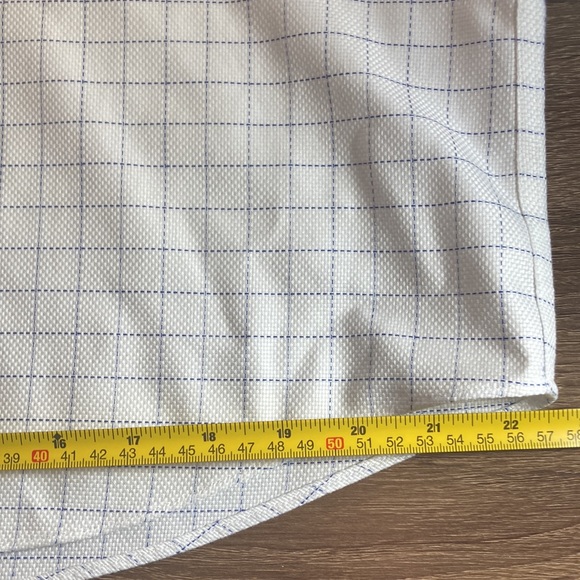 EUC Mens Cremieux Slim Fit White & Blue Prima Cotton Button Down Size 16/34 - Picture 8 of 8
